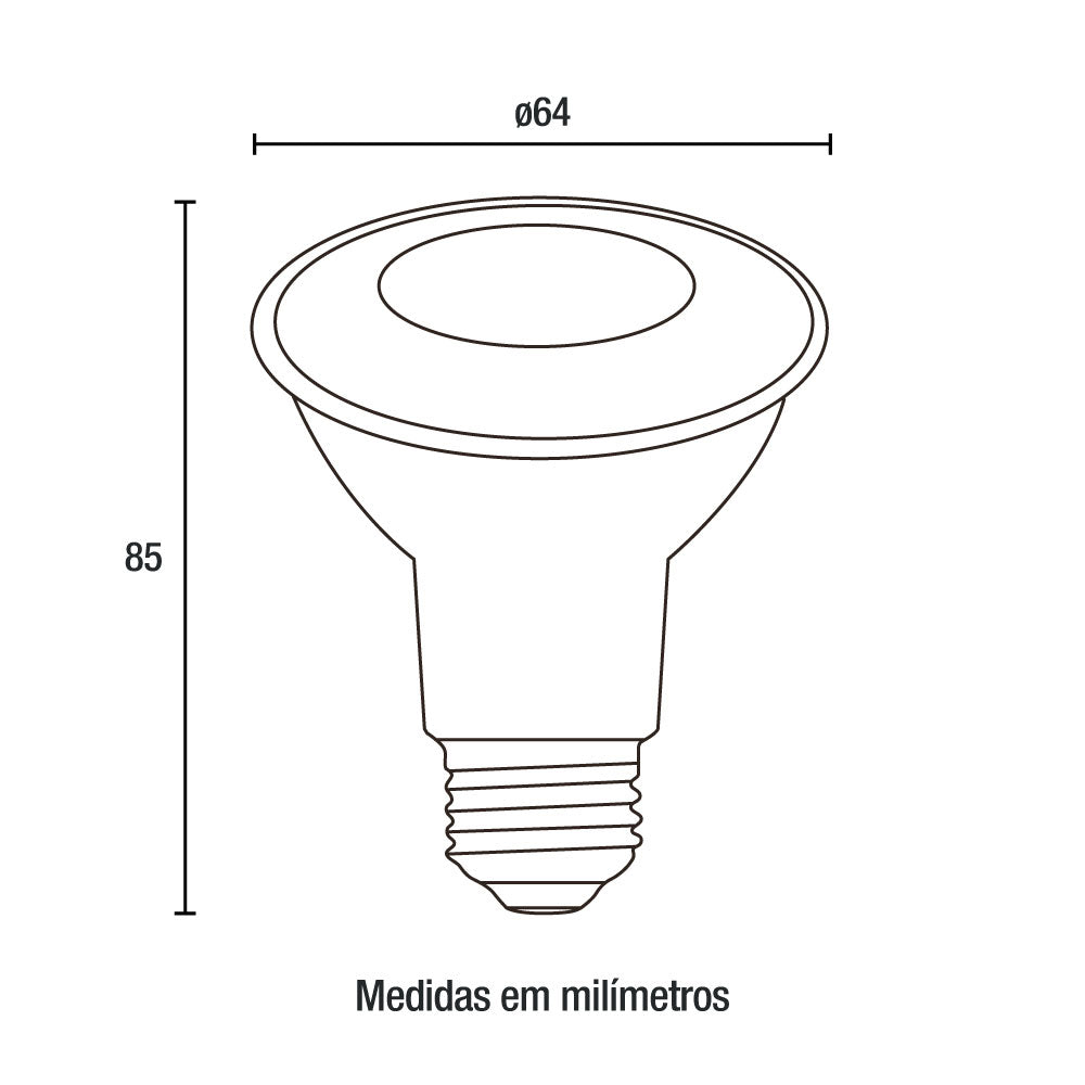 Lâmpada LED PAR20 6W 24 510LM 3000K E27 IP65