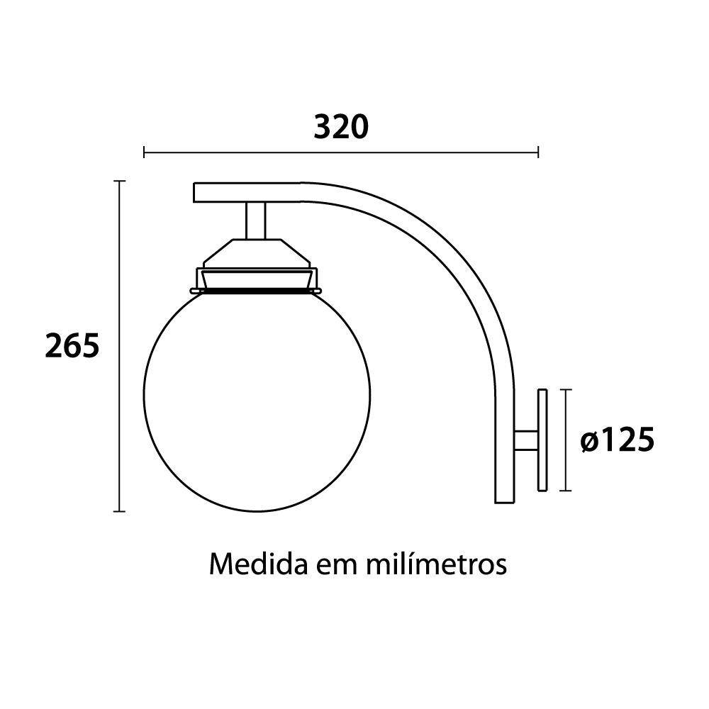Arandela com Globo Boca 10