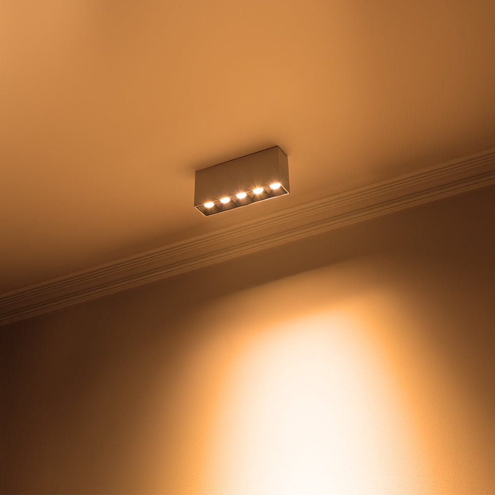 Spot Íris LED Sobrepor Bivolt 10W 3.000K - Branco Interior Preto