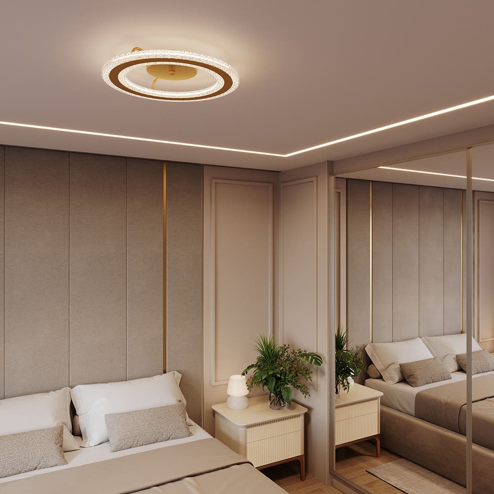 Plafon LED Ester 24W Bivolt Temperatura Ajustável - Dourado