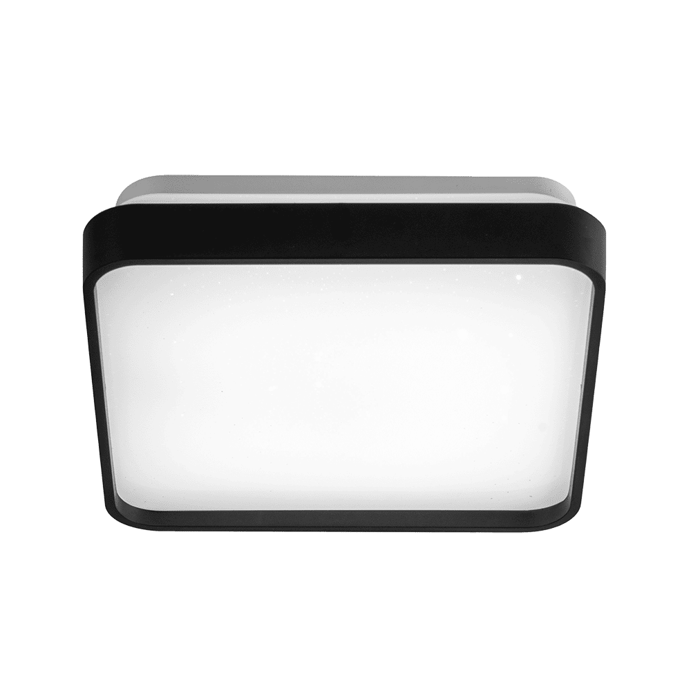 Plafon Round LED Quadrado 280mm Liso Branco 18W - Bivolt Temperatura Ajustável