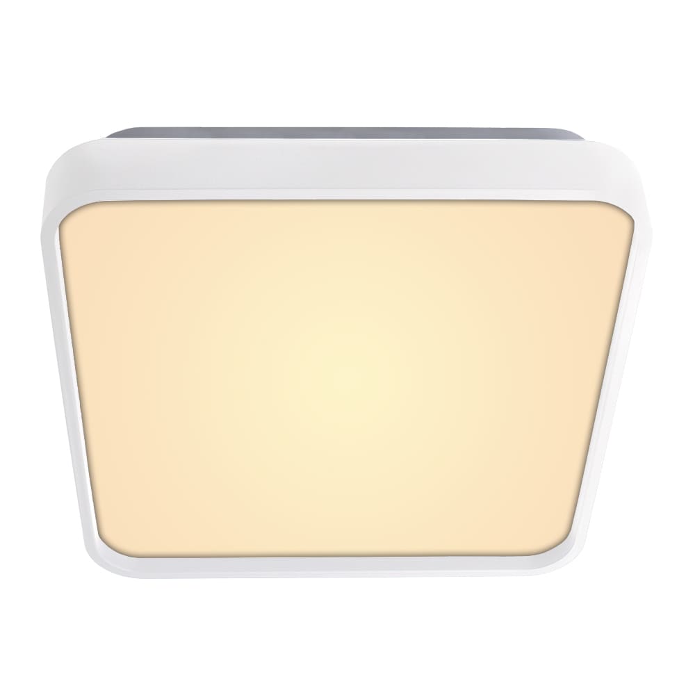 Plafon Round LED Quadrado 280mm Liso Branco 18W - Bivolt Temperatura Ajustável