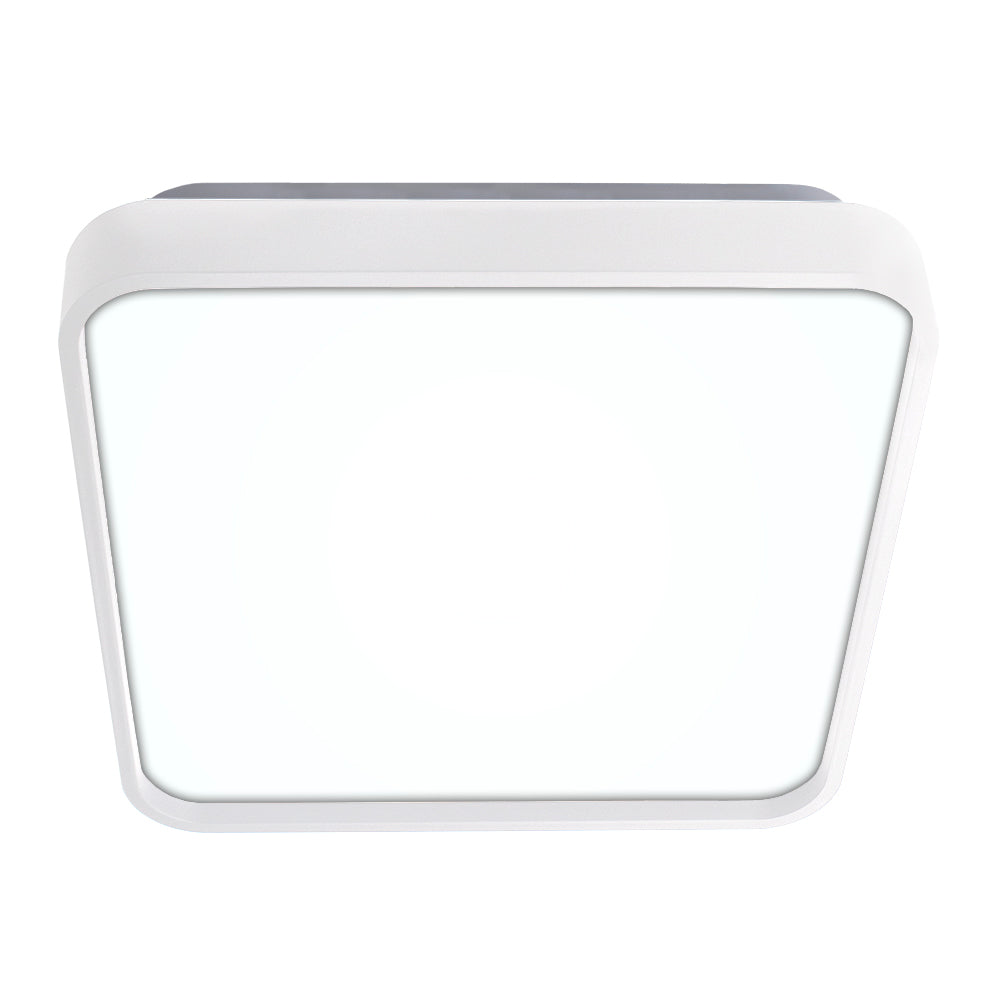 Plafon Round LED Quadrado 28cm Liso Branco 18W - Bivolt Temperatura Ajustável