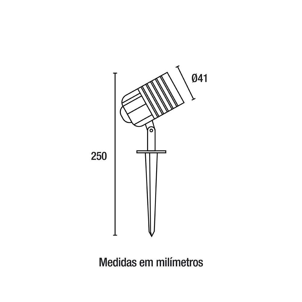 Espeto LED Clear 3W Luz Verde - Preto