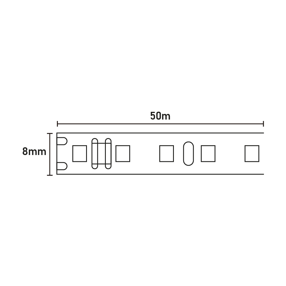 Fita LED Direta 2835 7Wm IP65 220V 6.500K - 50m