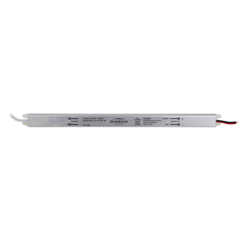 Fonte Slim 60W 12V/5A Bivolt para Fita LED