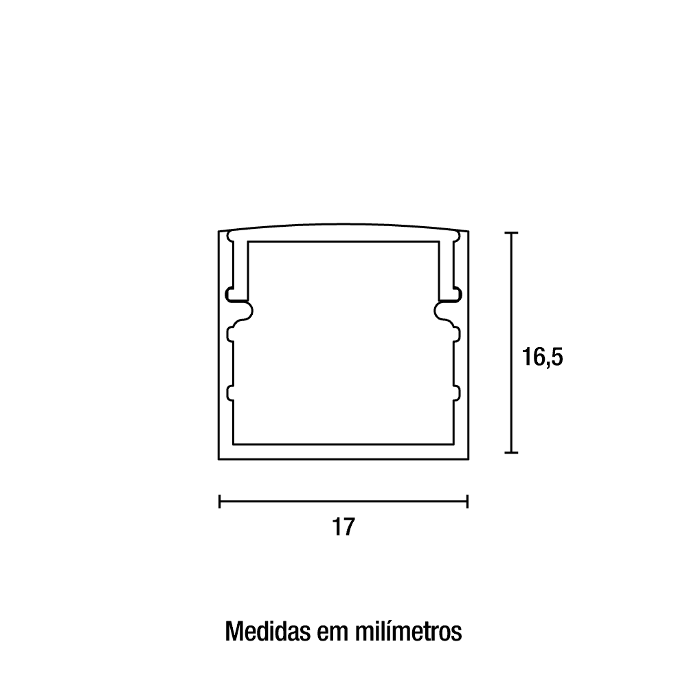 Perfil Line Individual Sobrepor 17mm 1m