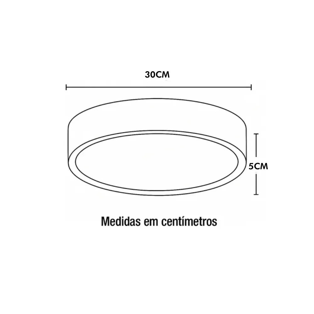 Plafon Mirach com temperatura ajustável 30x5x30cm