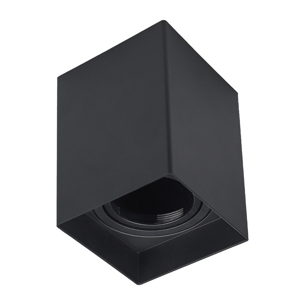 Spot Clean Sobrepor PAR20 Quadrado Preto 1xE27