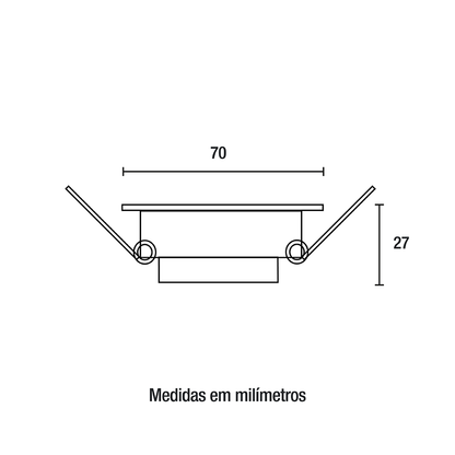 Spot LED Embutir Quadrado 3W