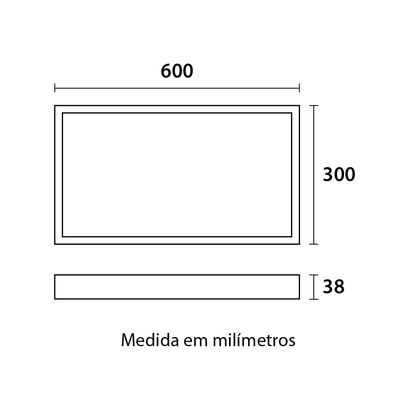 Painel Backlight LED Sobrepor Retangular Alumínio 30w - Branco