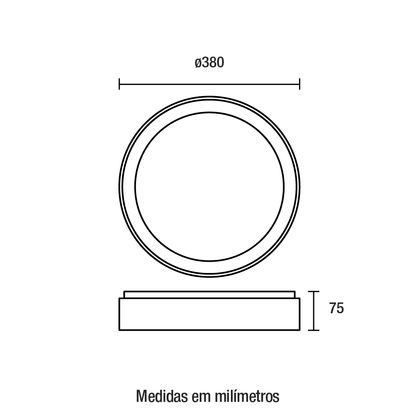 Plafon LED Arbos 24W Bivolt Temperatura Ajustável