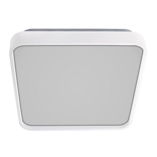 Plafon Round LED Quadrado 28cm Liso Branco 18W - Bivolt Temperatura Ajustável