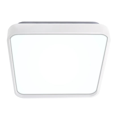 Plafon Round LED Quadrado 28cm Liso Branco 18W - Bivolt Temperatura Ajustável