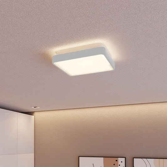 Plafon Round LED Quadrado 280mm Liso Branco 18W - Bivolt Temperatura Ajustável