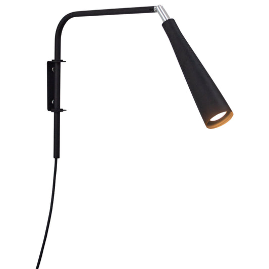 Arandela de Leitura Tube com Plug e Interruptor - Preto