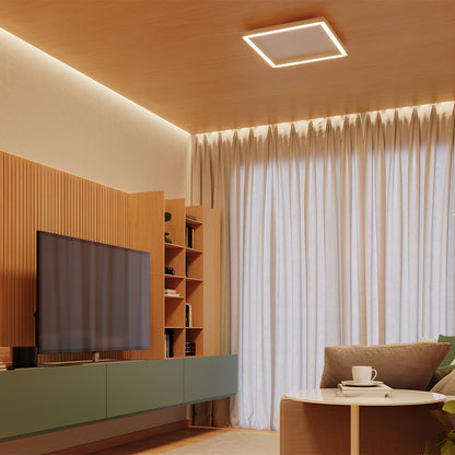 Plafon Square LED Alumínio 430mm Bivolt 15W 2.700K - Branco Fosco