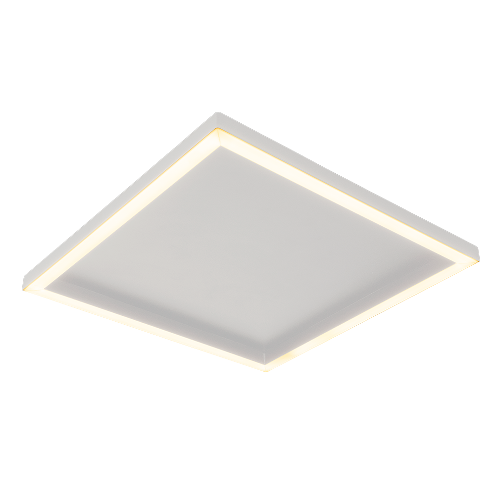 Plafon Square LED Alumínio 430mm Bivolt 15W 2.700K - Branco Fosco