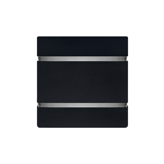Arandela Quadro Slim Alumínio 2 Fachos 2 Aletas Lente Vidro