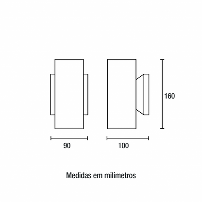 Arandela Rof - Preto