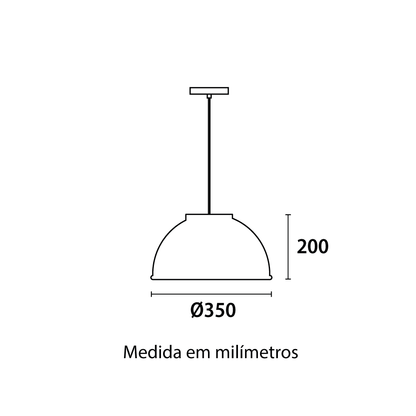 Pendente Bali Cesto Vime - 35cm