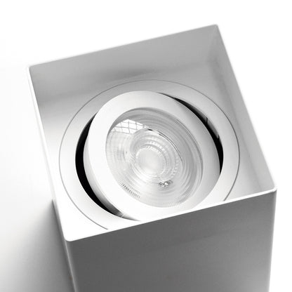 Spot Clean Sobrepor PAR20 Quadrado Branco 1xE27